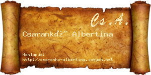 Csarankó Albertina névjegykártya